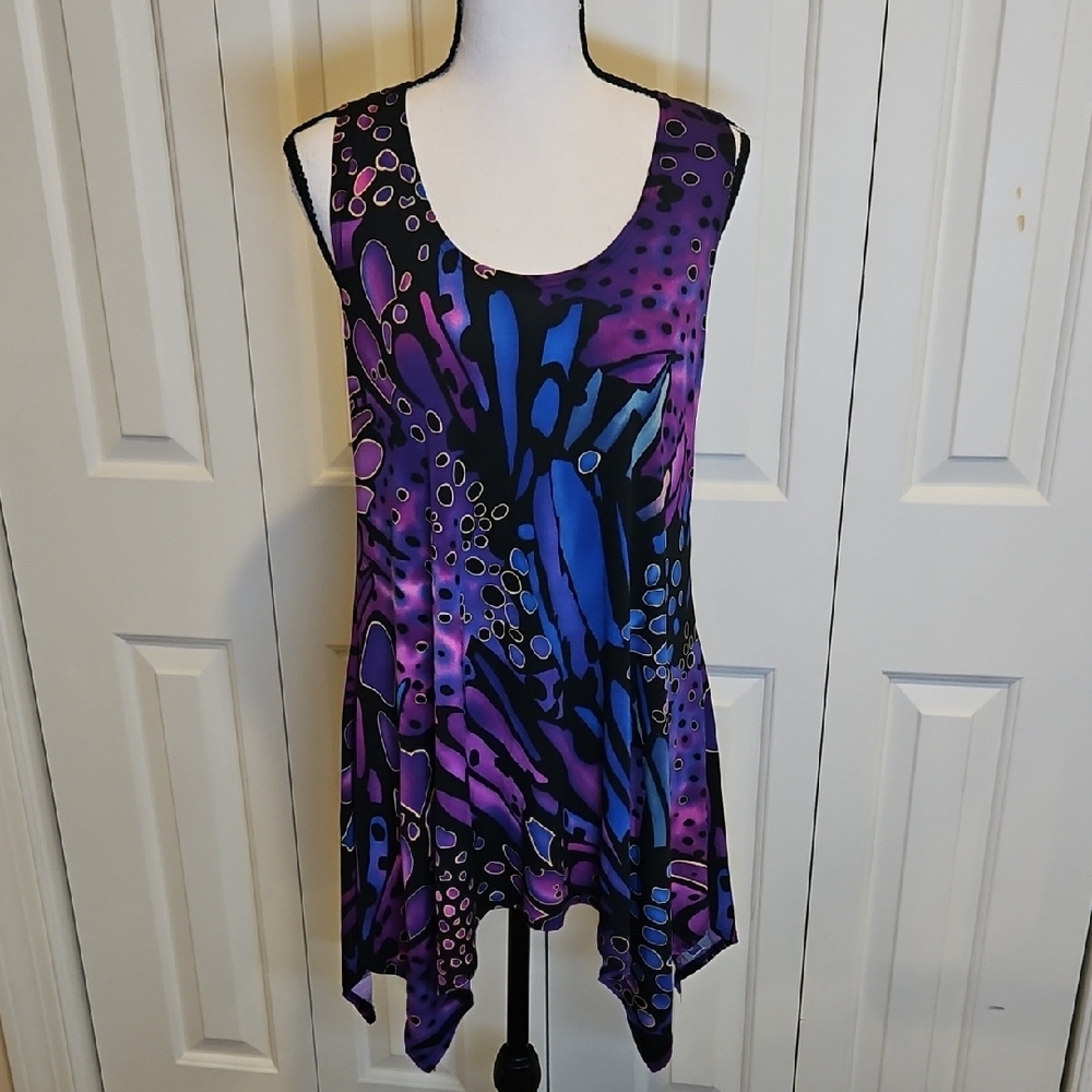 Jostar Purple and Blue Sleeveless Women's Top Multi-colored Tank Top NO SIZE TAG